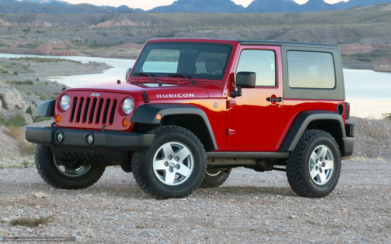 Red Jeep Rubicon — Outdoor