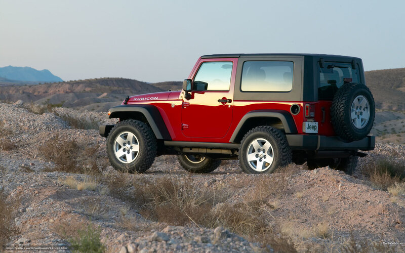 Red Jeep Rubicon