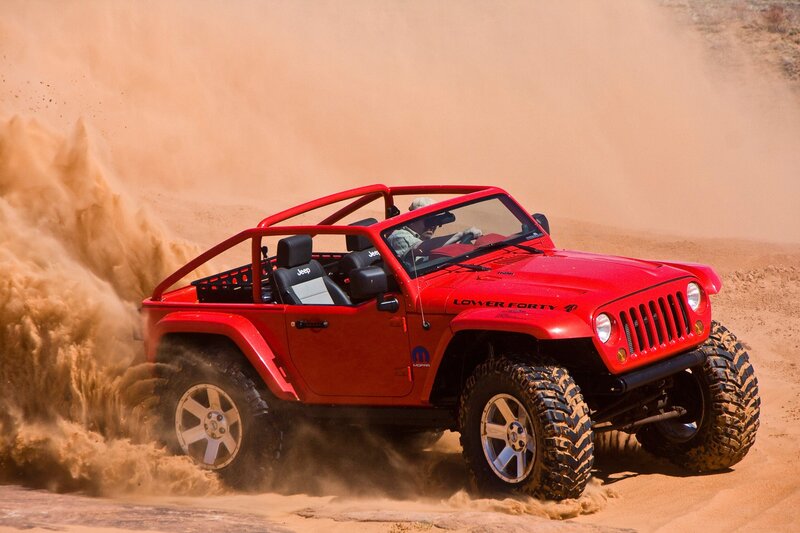 Red Jeep Wrangler — Dynamic