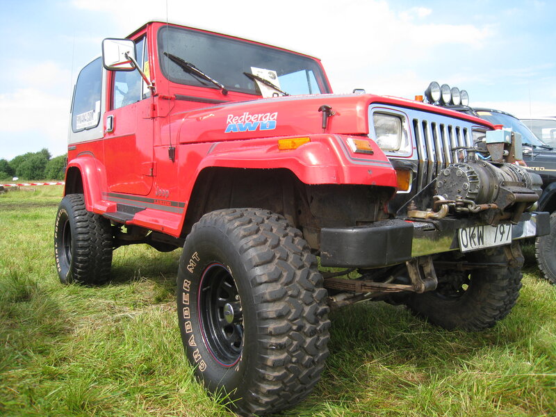 Red Jeep Wrangler — Outdoor, Afternoon