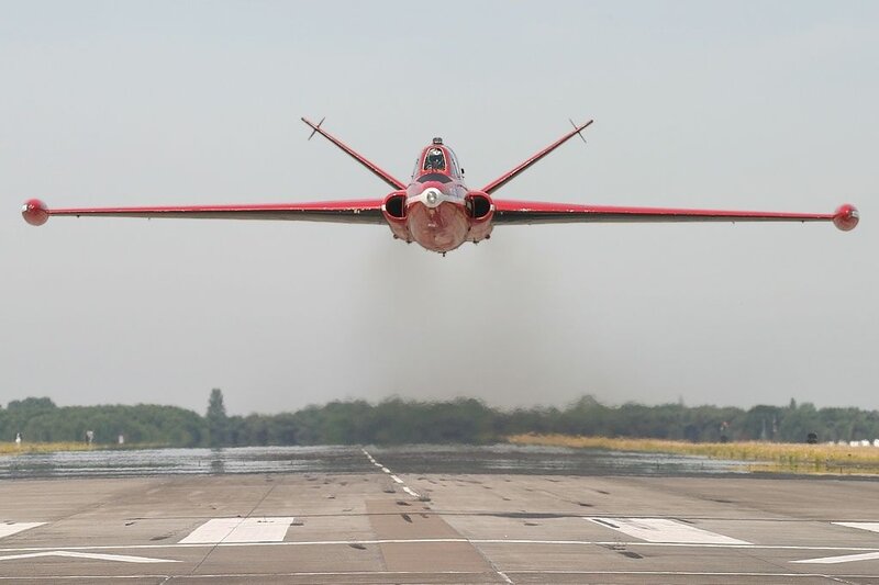 Red Jet Aircraft — Dramatic