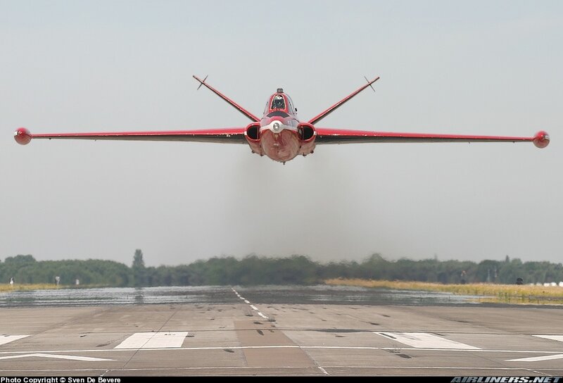 Red Jet Aircraft — Dynamic, Afternoon, Photograph, Airplane
