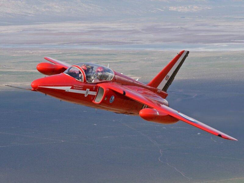 Red Jet Aircraft — Dynamic, Afternoon, Photograph, Pilot
