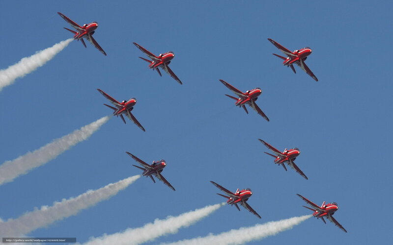 Red Jet Aircraft Formation — Dynamic