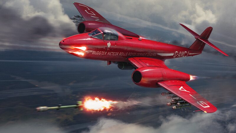 Red Jet Fighter — Dramatic