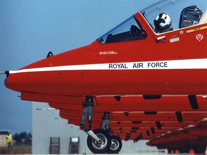 Red jet on the tarmac