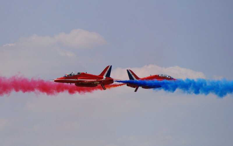 Red Jet Planes Flying