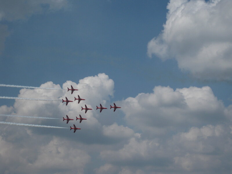 Red jets in formation flight