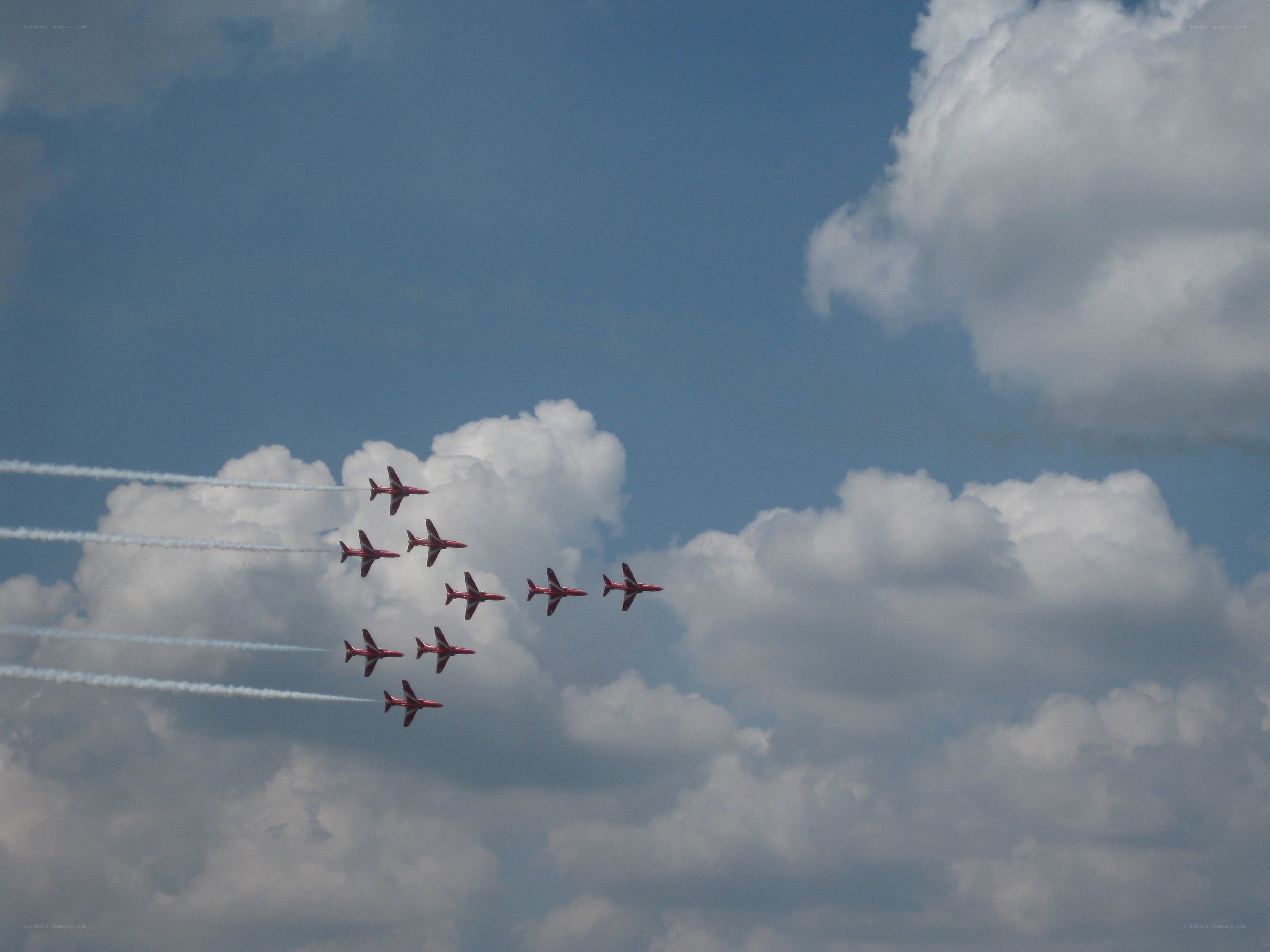 Red jets in formation flight