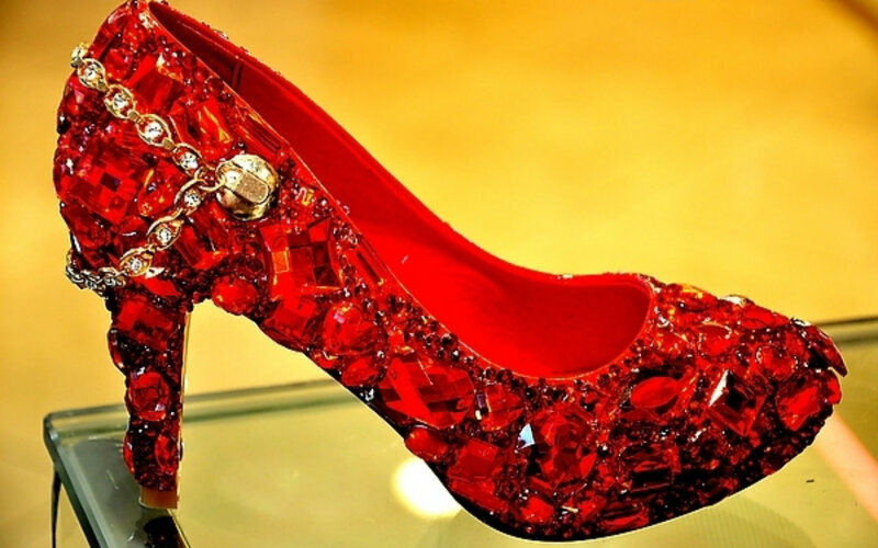 Red Jeweled High Heel