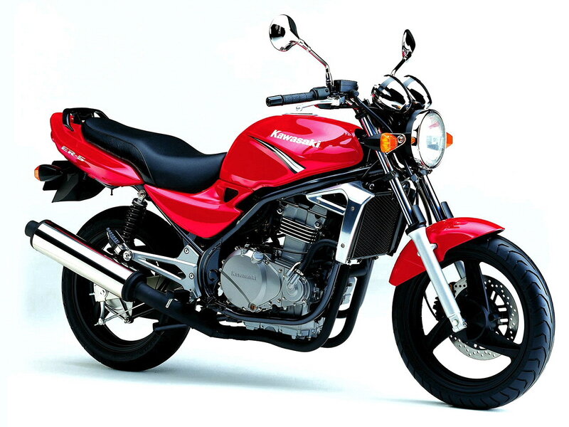 Red Kawasaki ER-5 motorcycle