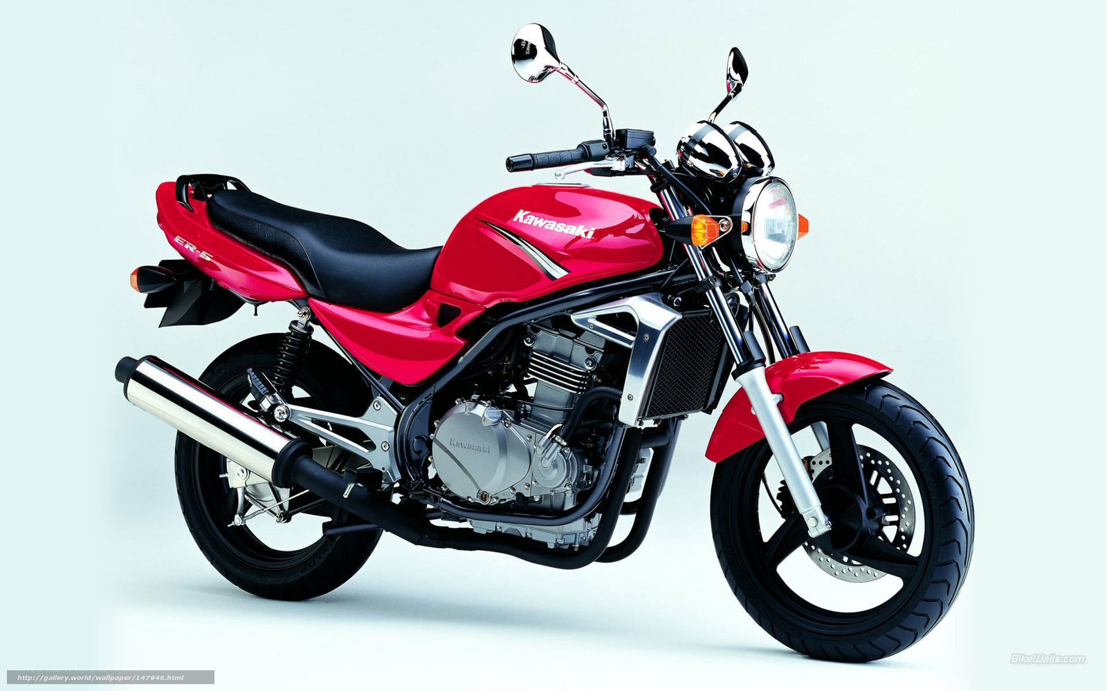 Red Kawasaki ER-5 motorcycle