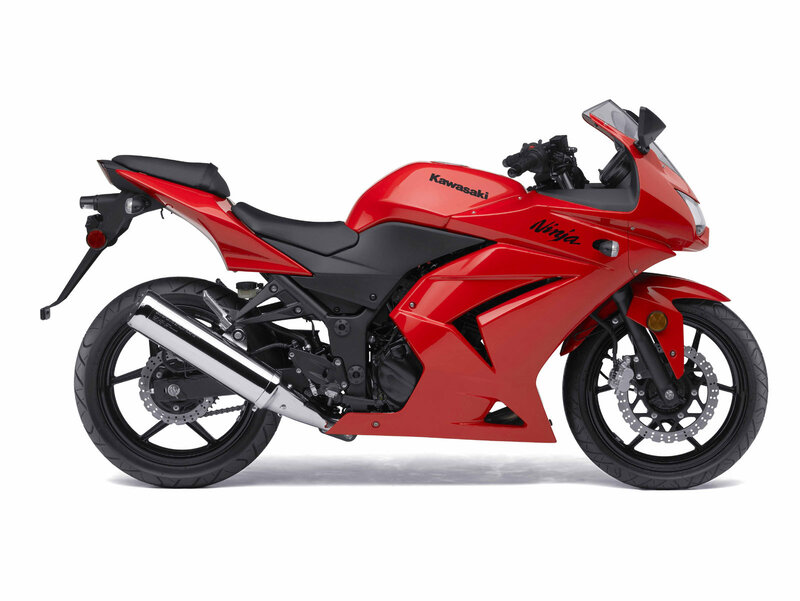 red kawasaki ninja motorcycle