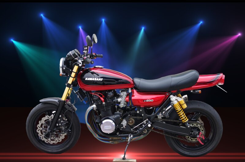 Red Kawasaki Z650 Motorcycle