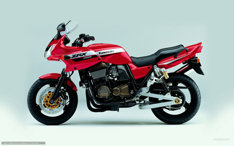 Red Kawasaki ZRX 1200S motorcycle