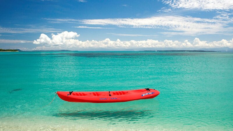 Red Kayak in Turquoise Water