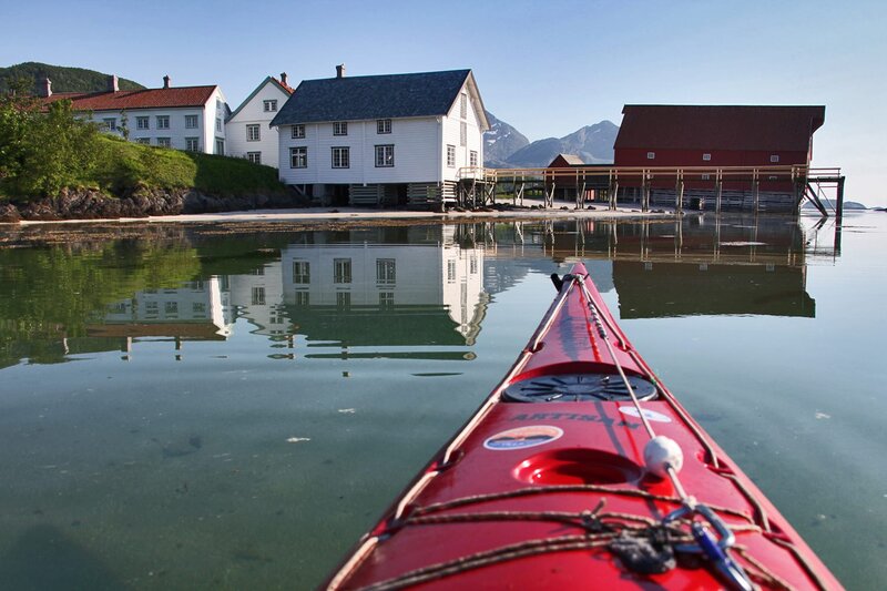 Red Kayak in Water