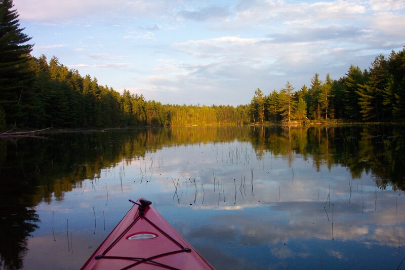Red Kayak on Lake