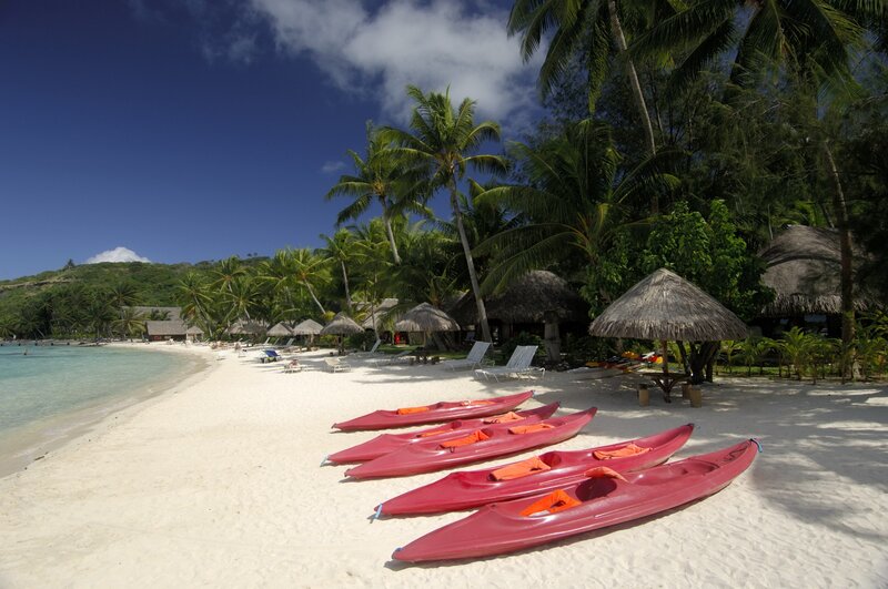 Red Kayaks on Beach