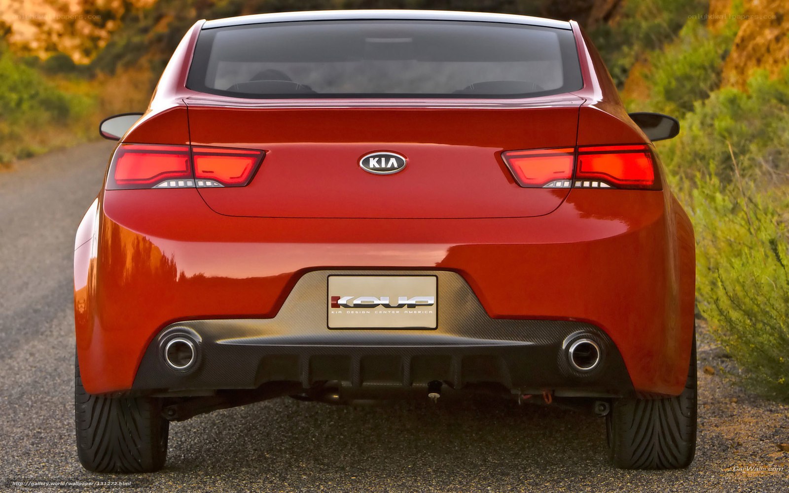 Red Kia Koup rear view