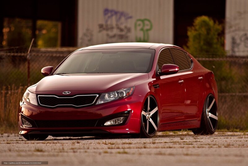 Red Kia Optima Sedan — Dramatic