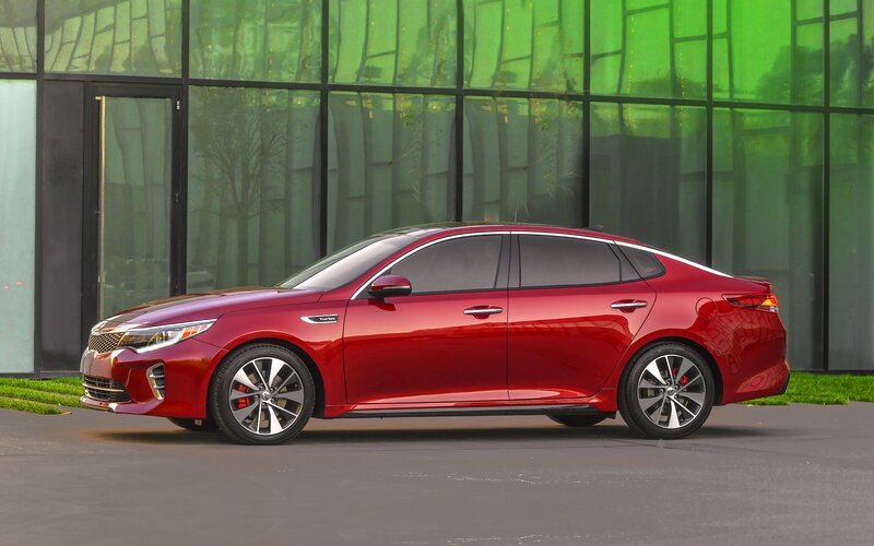 Red Kia Sedan — Modern