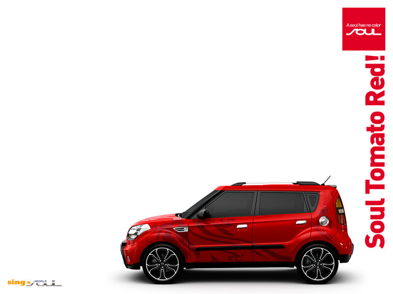 Red Kia Soul Car — Clean, Promotional