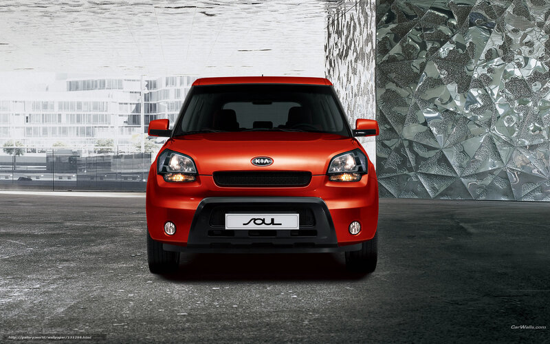 Red Kia Soul Car — Dramatic