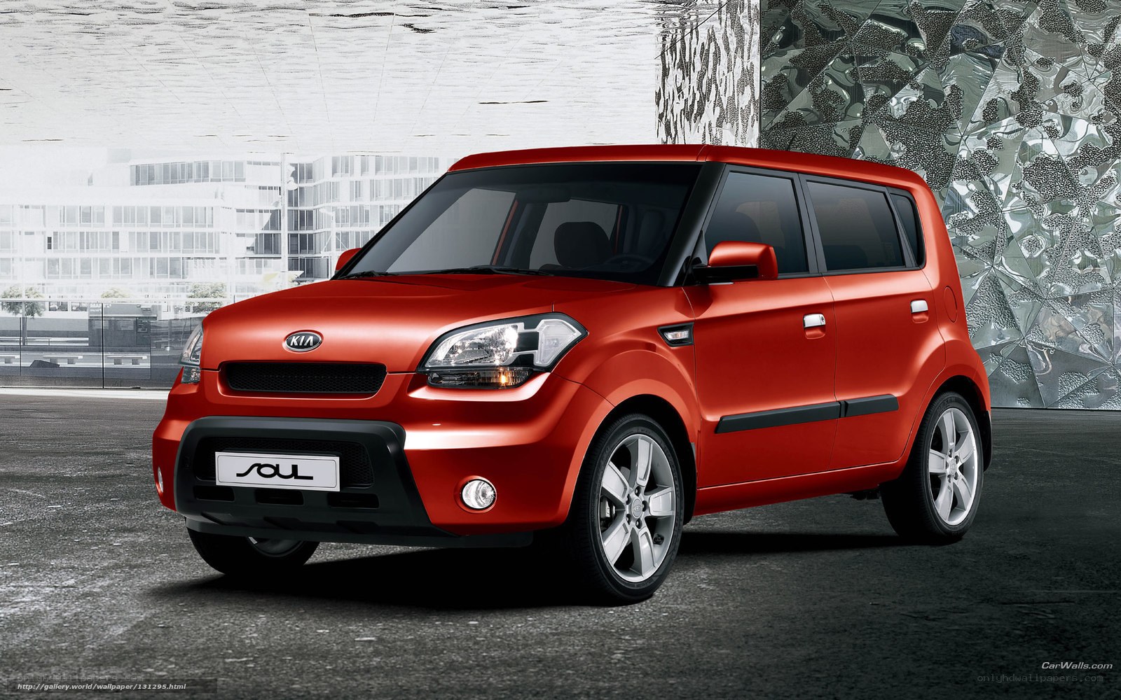 Red Kia Soul car