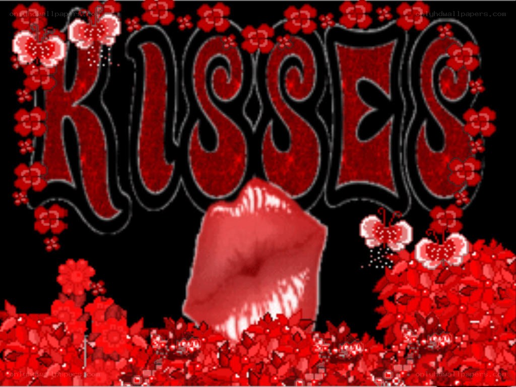 red kisses graphic