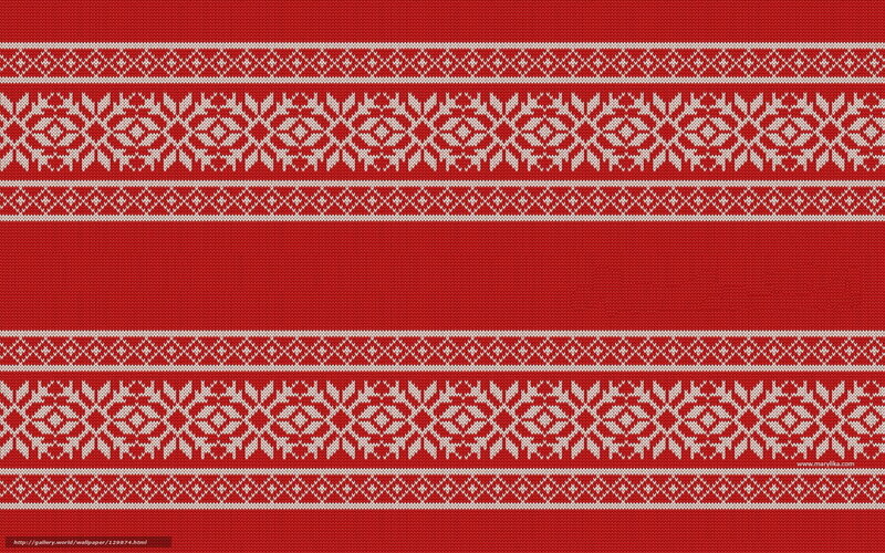 red knit pattern with white borders
