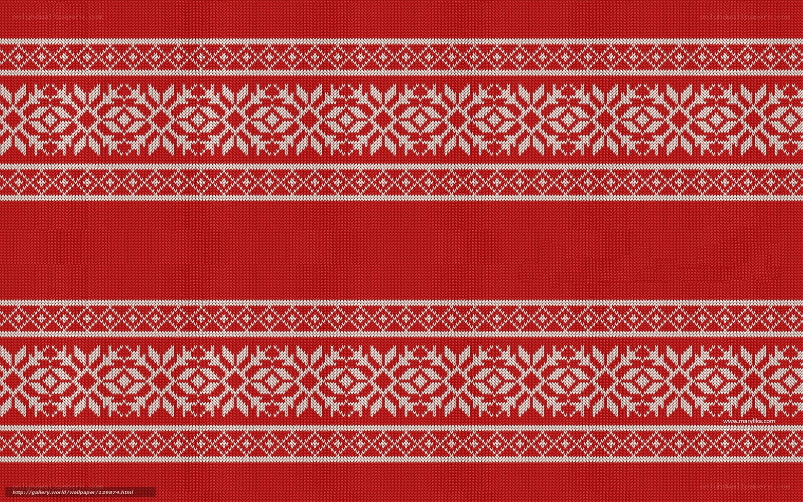 red knit pattern with white borders