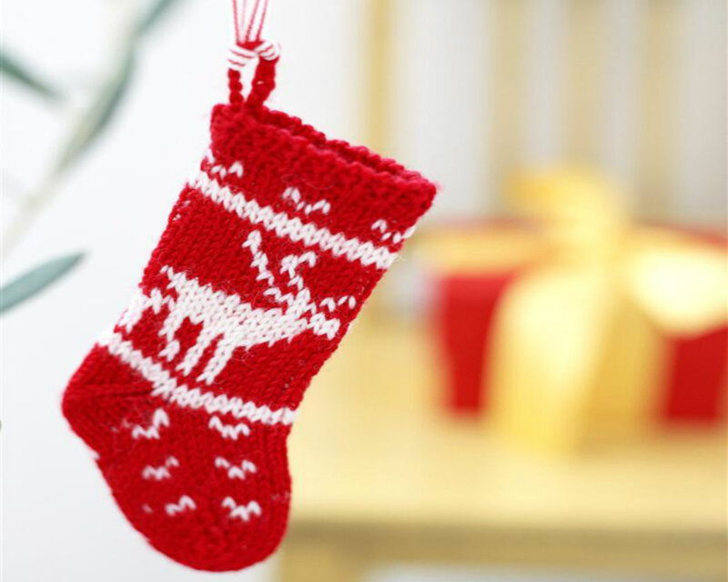 Red Knitted Stocking — Festive, Winter