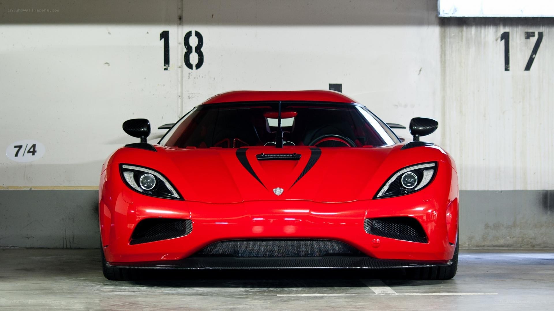 Red Koenigsegg Agera parked
