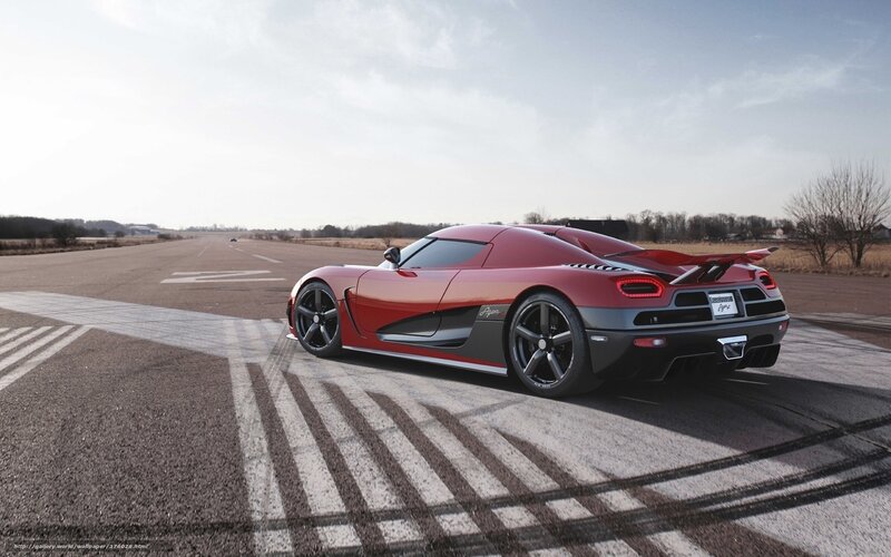 Red Koenigsegg on a runway