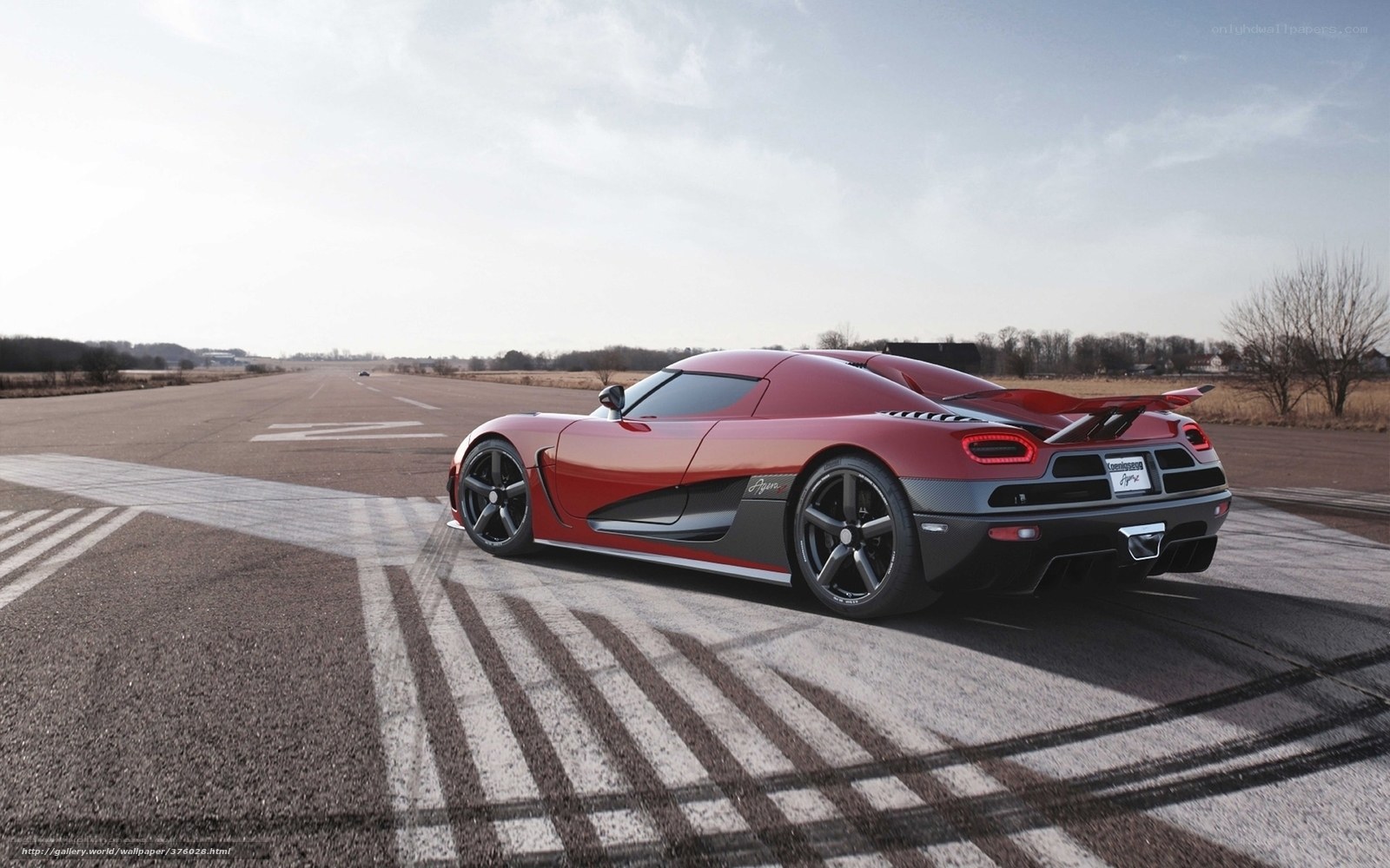 Red Koenigsegg on a runway