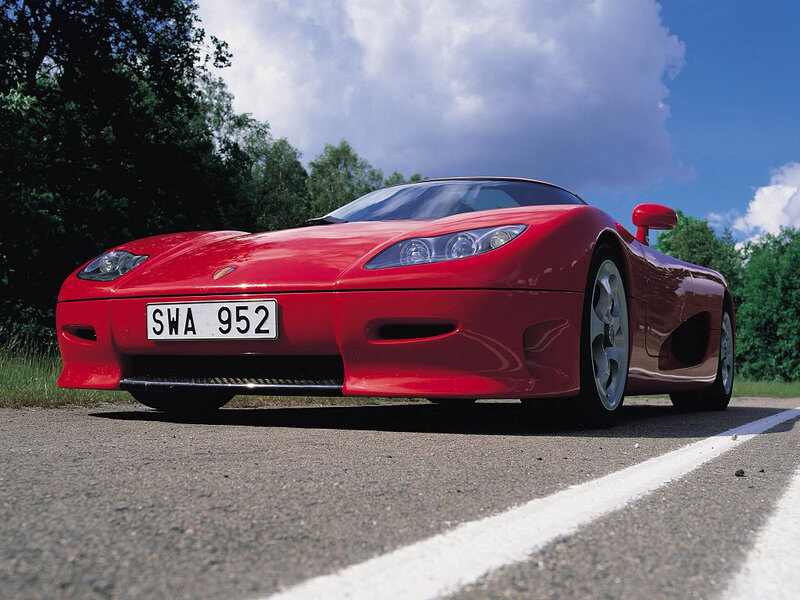 Red Koenigsegg sports car