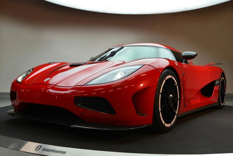 Red Koenigsegg sports car