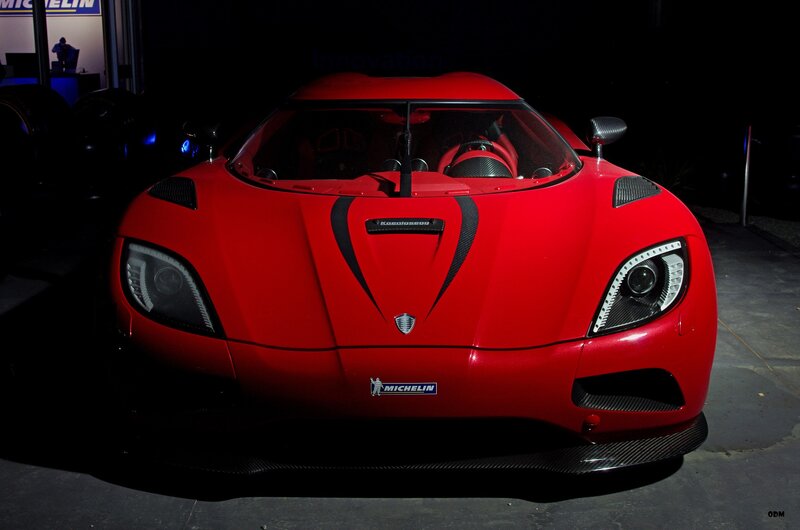 Red Koenigsegg sports car