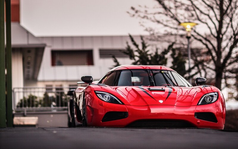 Red Koenigsegg sports car
