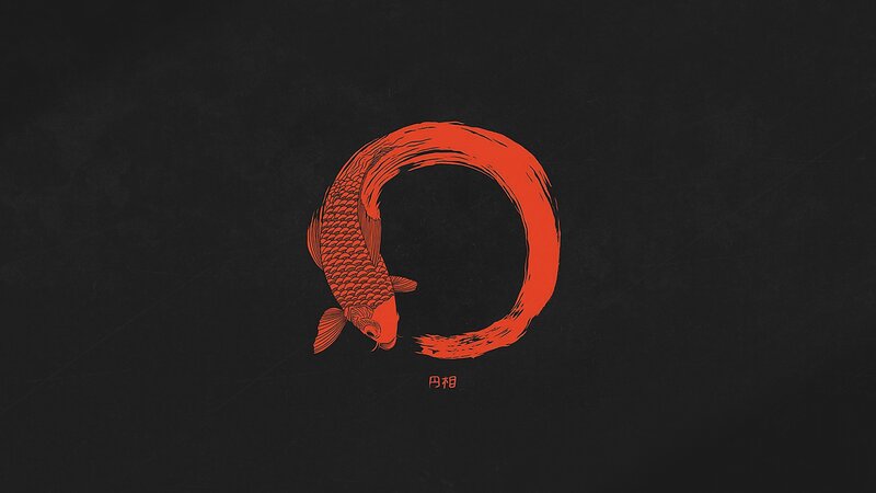 Red Koi Fish in Circle