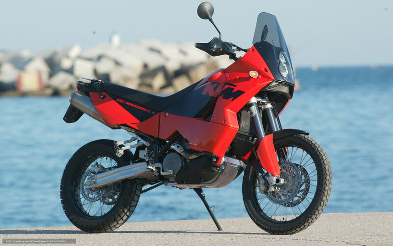 Red Ktm Adventure Motorcycle — Serene
