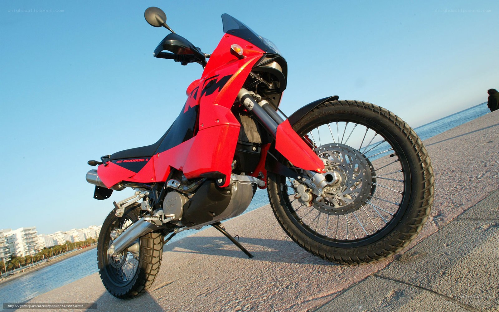 Red KTM adventure motorcycle