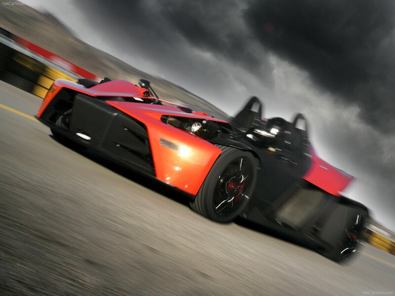 red ktm x-bow racing on track
