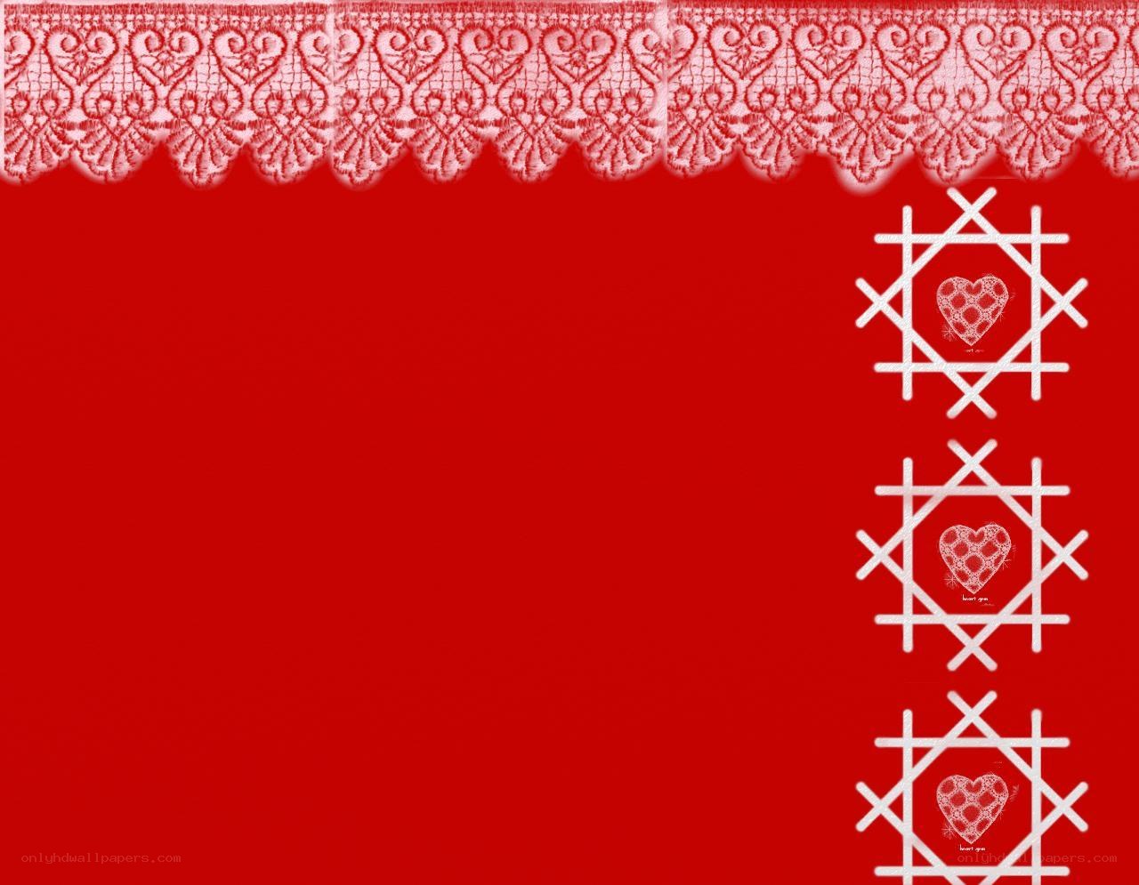 red lace heart pattern
