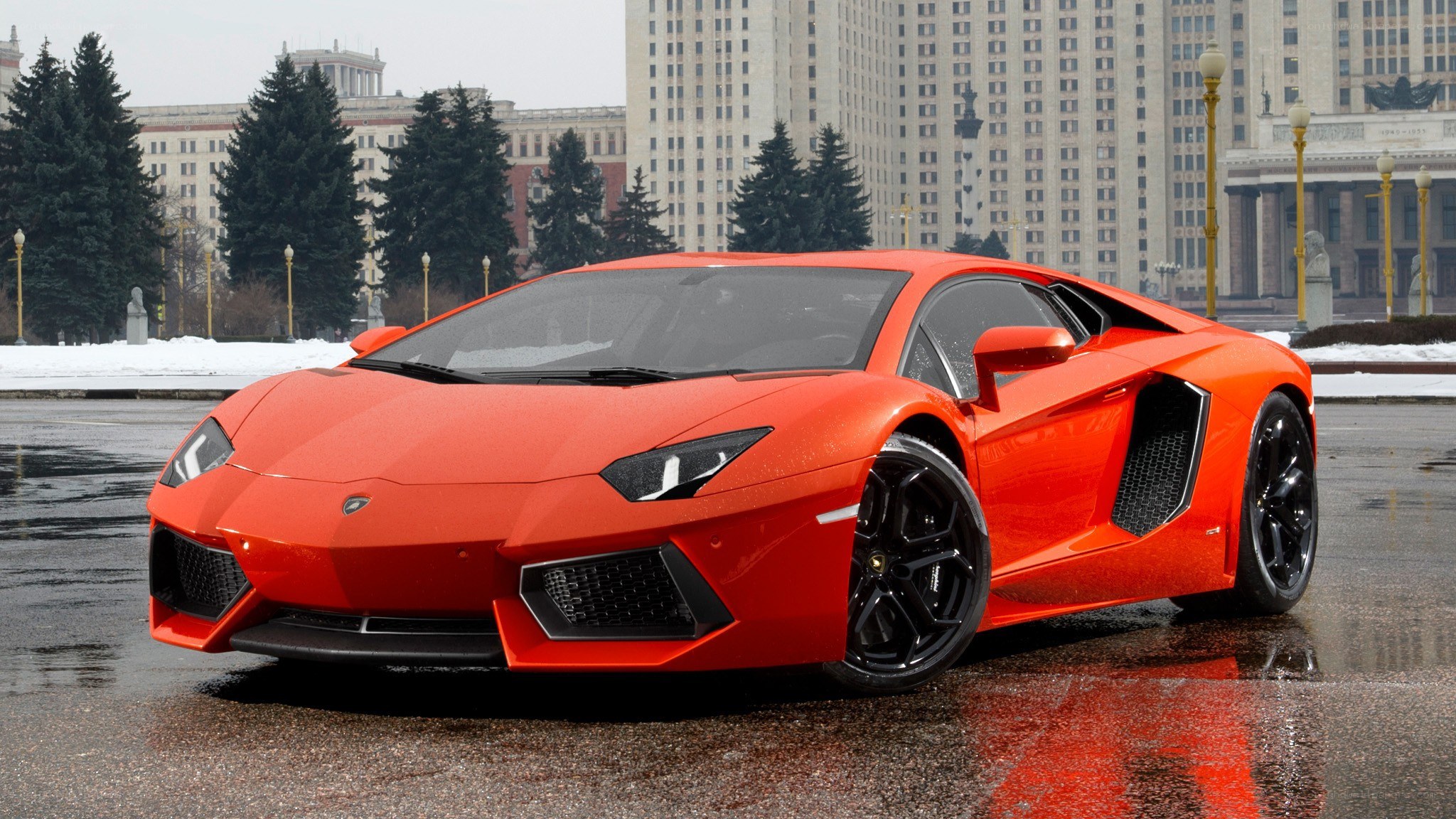 Red Lamborghini Aventador