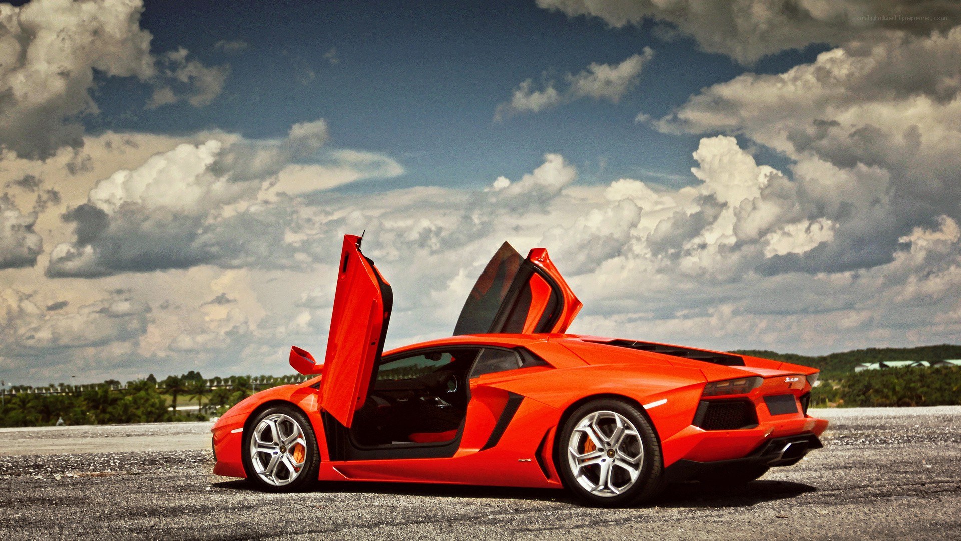 Red Lamborghini Aventador