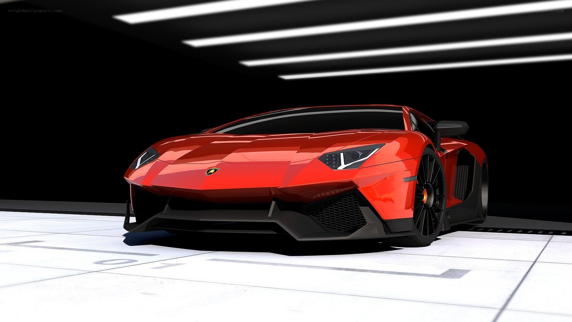 Red Lamborghini Aventador
