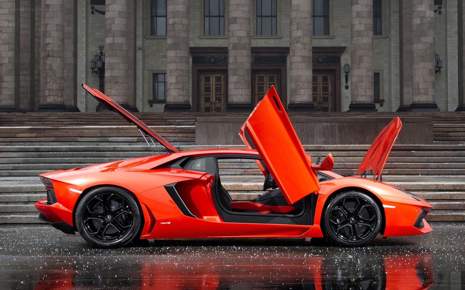 Red Lamborghini Aventador