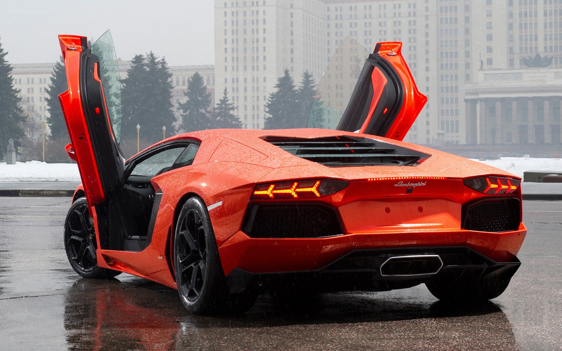 Red Lamborghini Aventador